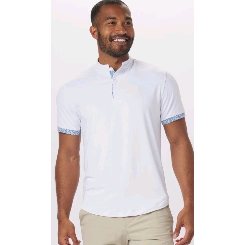 NWT Mantra Polo Coral Contrast XL Performance Quiet Luxury Golf Shirt